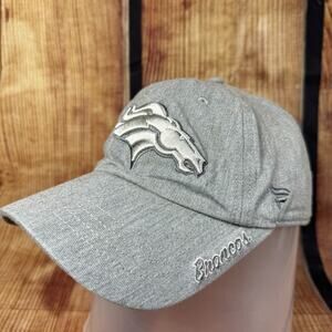 Denver Broncos Hat Gray NFL Pro Line Fanatics Strap Back One Size Baseball Cap
